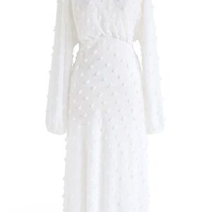 Chicwish White Textured Cotton Candy Midi Dress